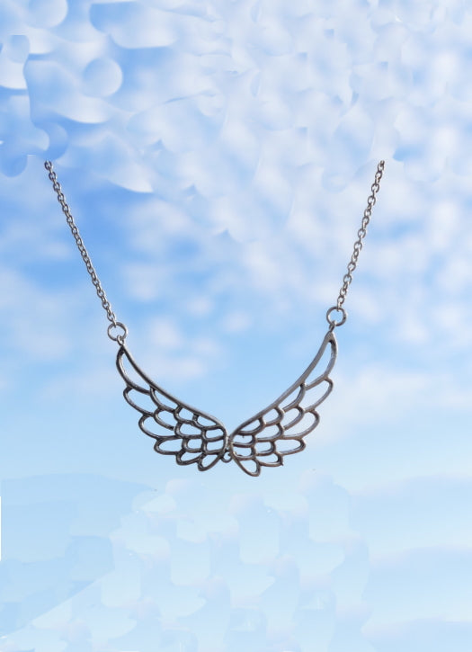 Silver Angel wing necklace