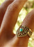 Geomteric design Brass ring with Turquoise setting
