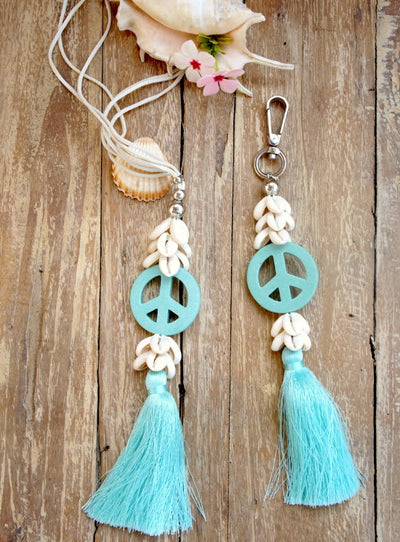 Bag Decoration with Shells & Peace Symbol